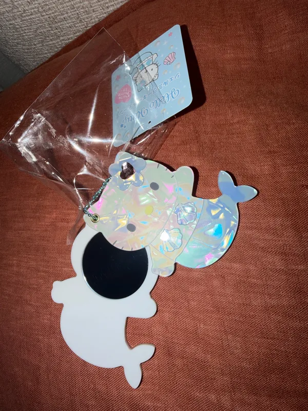 Hello Kitty Mermaid Shell Slide Mirror Charm blue Stone Unopened Sanrio - Image 6