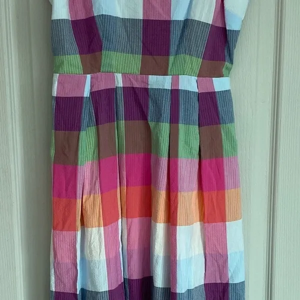 Kate Spade New York Target Plaid Midi Dress‎ XXS Multi Color Seersucker Pockets - Image 7