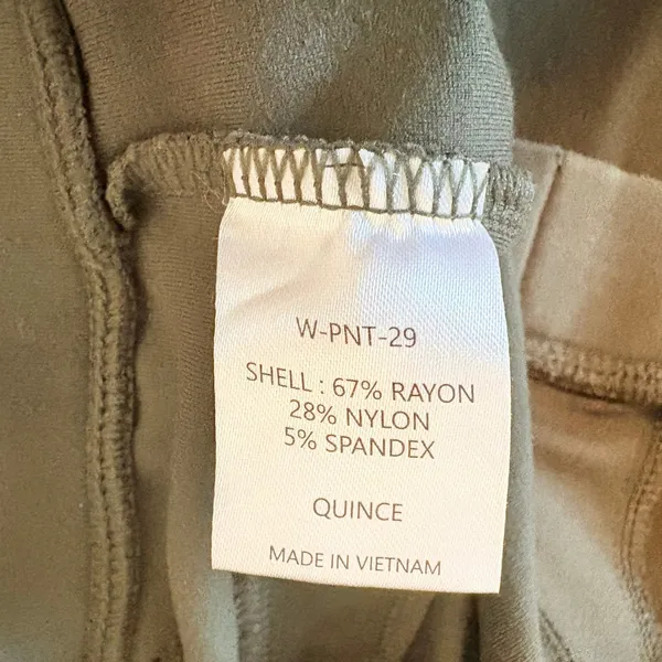 Quince Ultra-Stretch Ponte Straight Leg Pants Olive Green W-PNT-29 Medium - Image 8