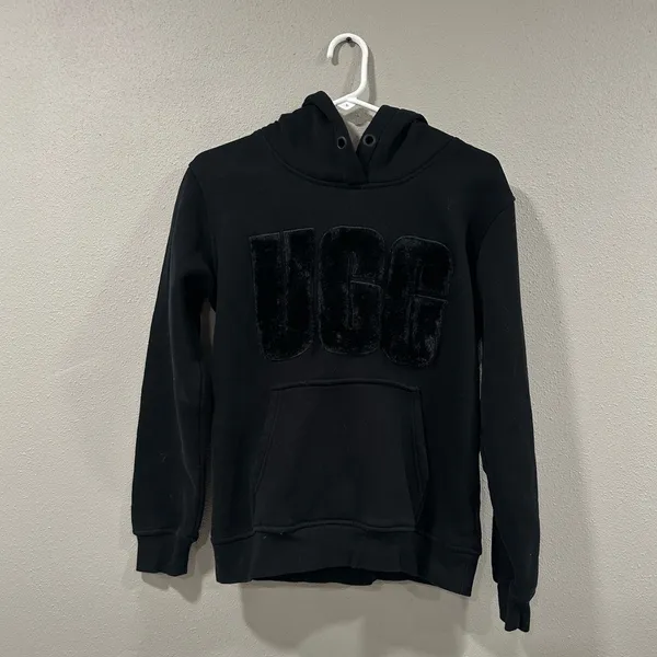 UGG Fuzzy Logo Hoodie for Women Size Small - Image 3