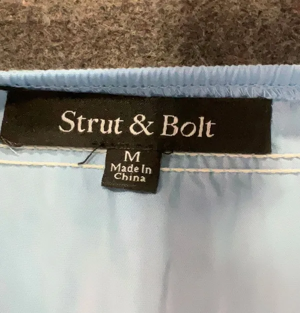 Strut & Bolt Light Blue Puff Sleeve Drop Waist Mini Dress Pockets Size M - Image 7