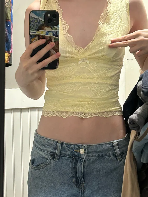 Yellow lace top - Image 2