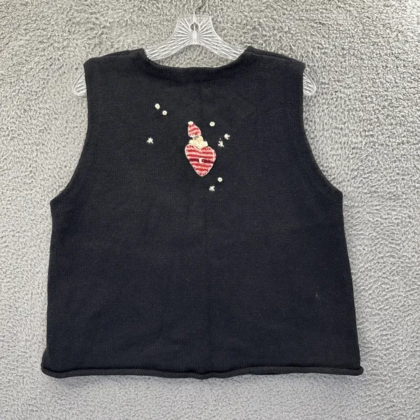Vintage Susan Bristol Christmas Knit Sweater Vest Holiday Ugly Women's Medium‎ - Image 2