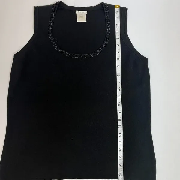Austin Reed Womens Sweater Vest Sz XL Silk-Blend Sleeveless Bead Retro 90s Y2K - Image 4