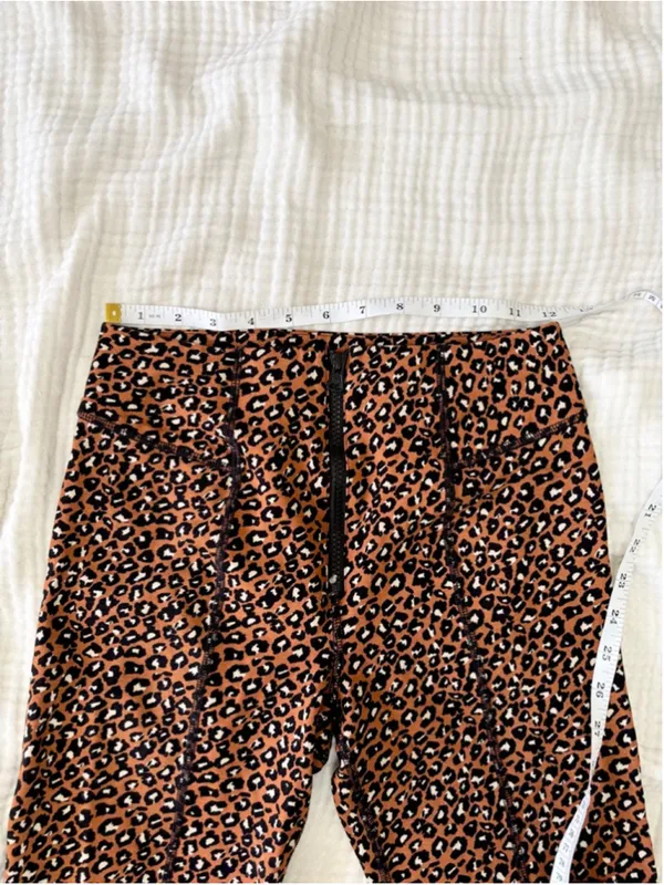 Women's Free People Brown Black Leopard Print Bike Shorts S Rayon - Image 5
