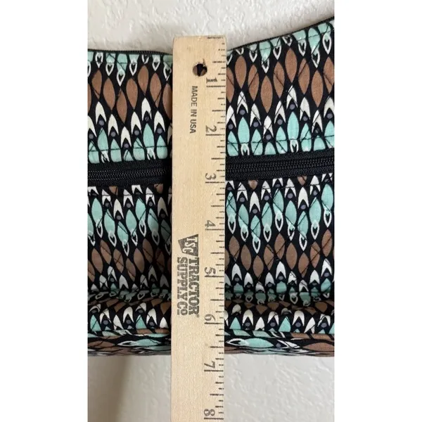 Vera Bradley Womens Medium Crossbody Bag Brown Teal Quilted Western Boho Chic - Image 8