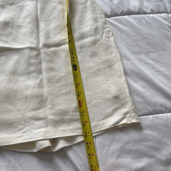 Vintage Mini‎ Skirt Ivory Womens 8 Linen Blend Quiet Luxury Made USA Minimalist - Image 2
