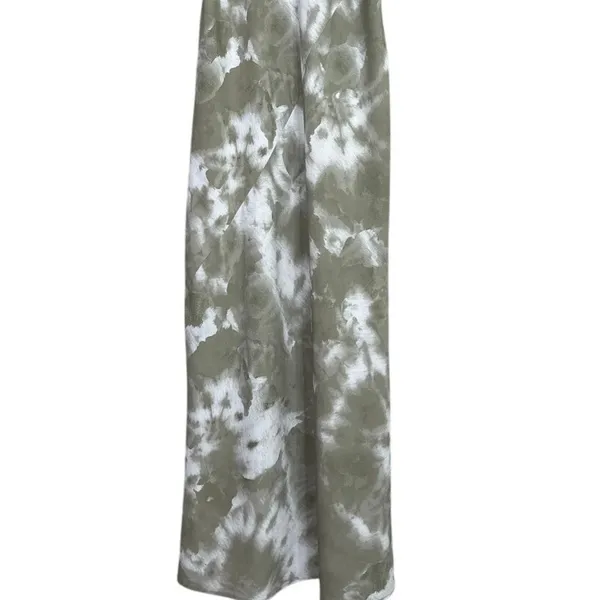 Thakoon Sleeveless Tie Dye Maxi Slip Dress Open Back Scoop Neck 0 Sage Green - Image 4