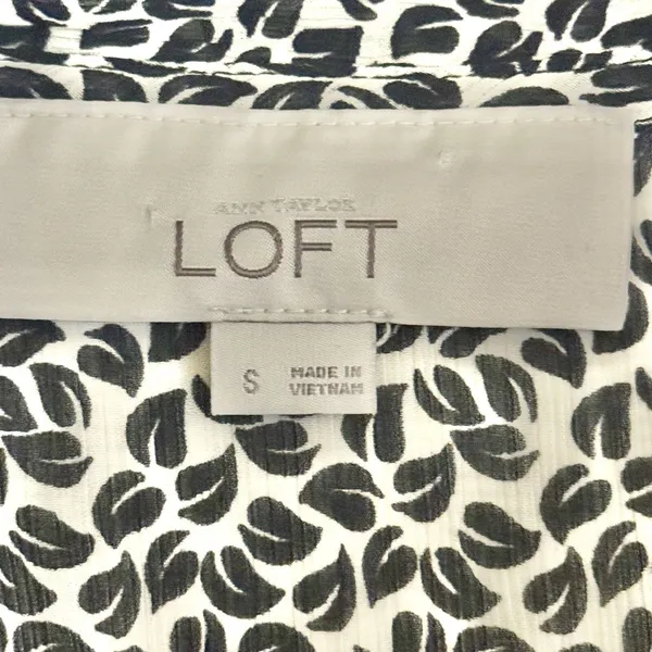 Loft Womens Blouse Sz Small Button Tied Front Pleated Boho Neutral Bohemian - Image 7