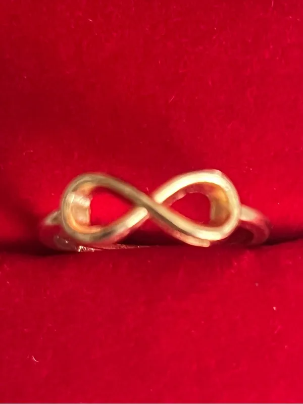 Infinity Ring Stainless Steel Golden Size 6 NWT Gold - Image 2
