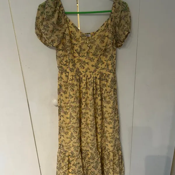 Mimi Chica Yellow Puff Sleeve Sundress - Image 2