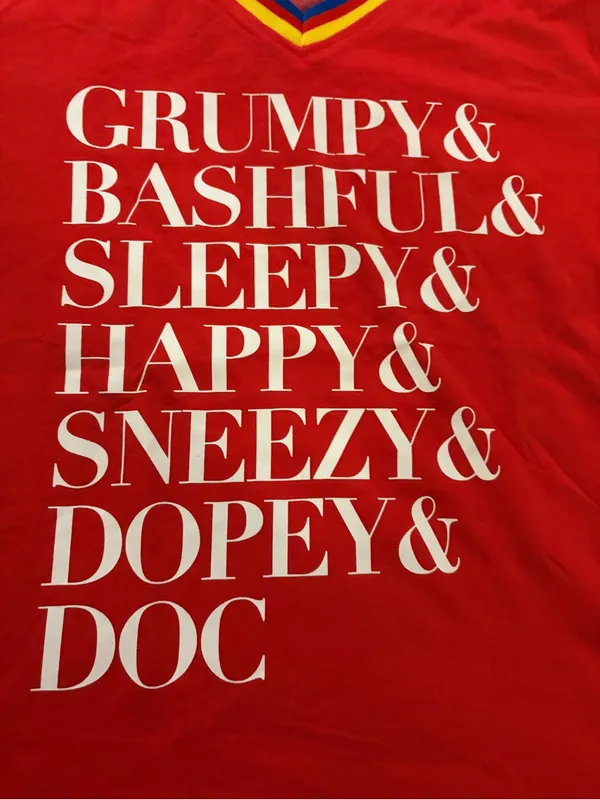 Disney Snow White and the Seven Dwarfs Red Tee with Yellow and Blue Trim - Image 3