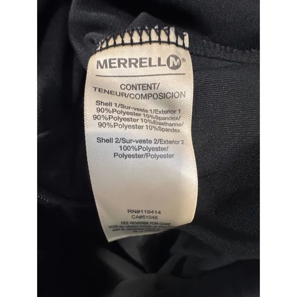 Merrell Womens‎ Black Full Zip Athletic Jacket Mesh Back Thumbholes Mock Neck - Image 10