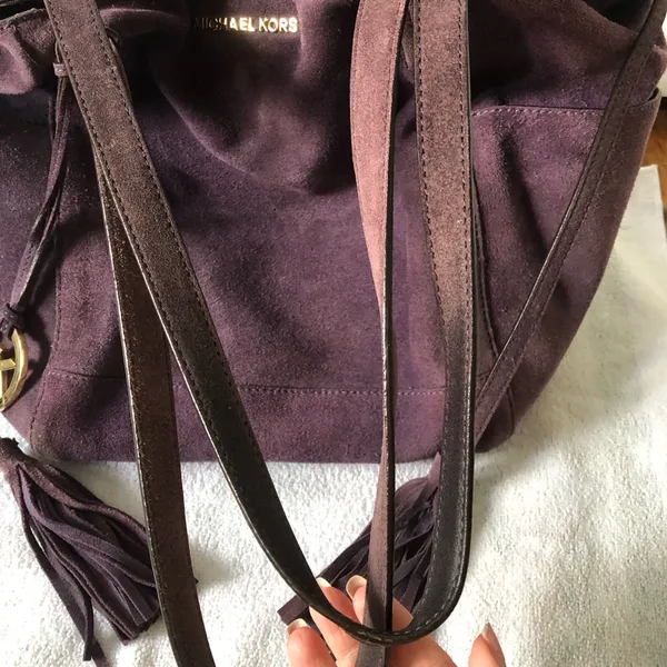 Michael Kors Large Purple Suede Shoulder Bag For Everyday Use - Image 11
