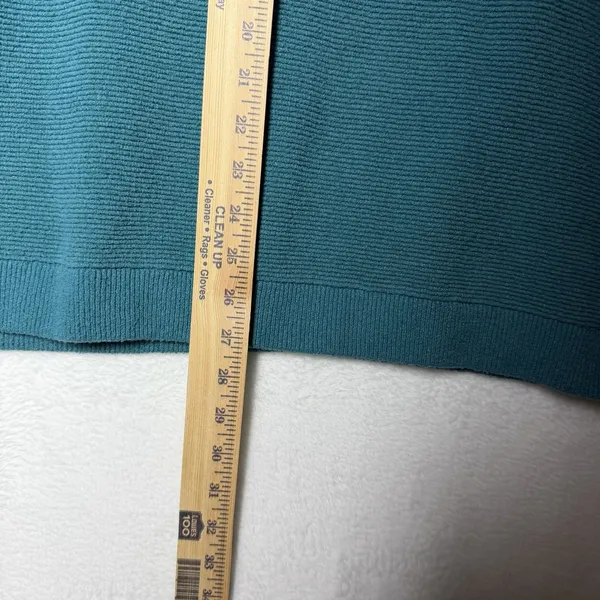Free People Teal Blue Ottoman Slouchy Tunic Cowl Neck Ribbed Sweater Size S - Image 9
