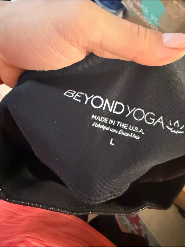 Beyond Yoga Black Glitter Twinkle High Waisted Bike Shorts - Image 4