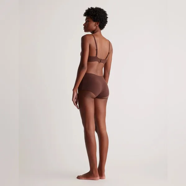 NWOT Quince Second Skin Crossover Bralette (2-pack) in Brown Cocoa Sz Large - Image 4