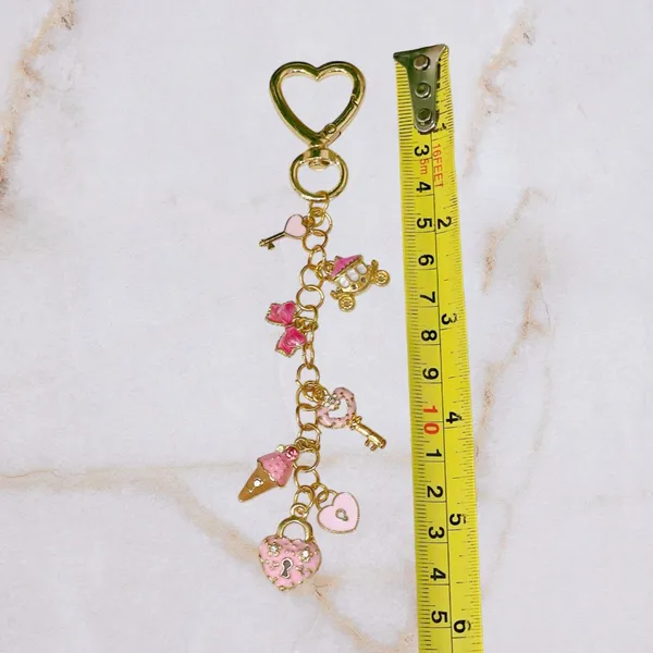 Pink Purse Charms, Keychains, Key Holder, Bag Charm, Purse Accessory, Chain - Image 2