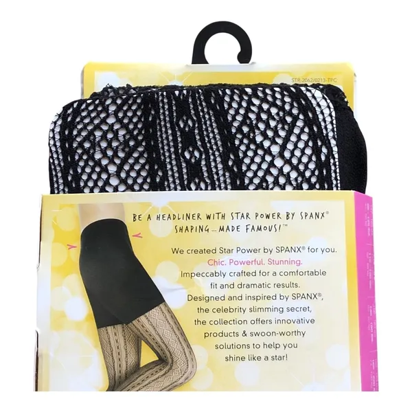 SPANX Star Power Center Stage Double Diamond Stripe Shaping Tights Black Size C - Image 8