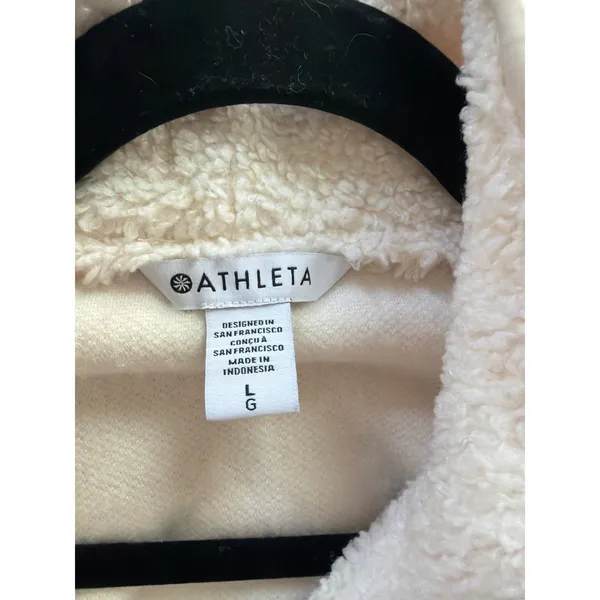Athleta Cream In the Clouds Full Zip Bouclé Jacket Relaxed Fit Large NWOT - Image 8