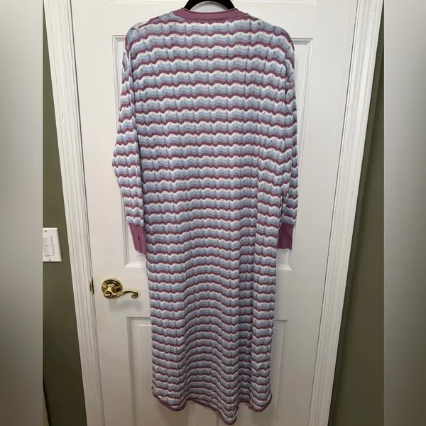 Free People Intimately Longline Cardigan Duster Chevron‎ Knit Lounge Size Medium - Image 5