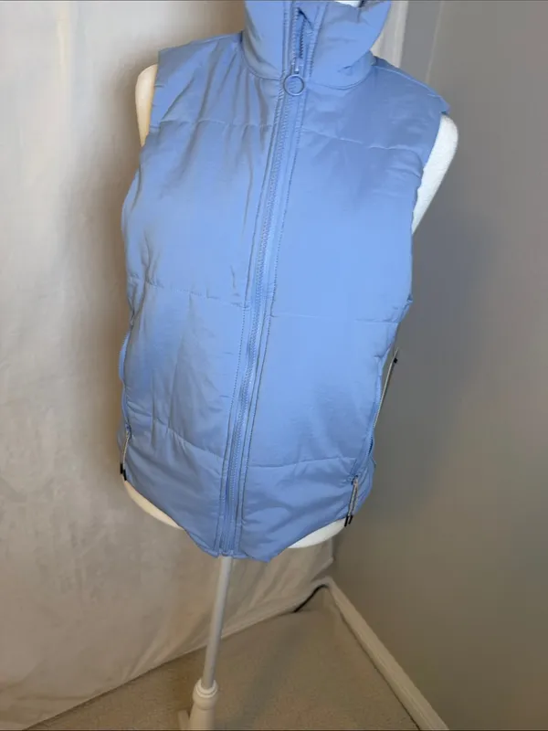90 Degree By Reflex Soft Blue Quilted Puffer Vest - Image 2