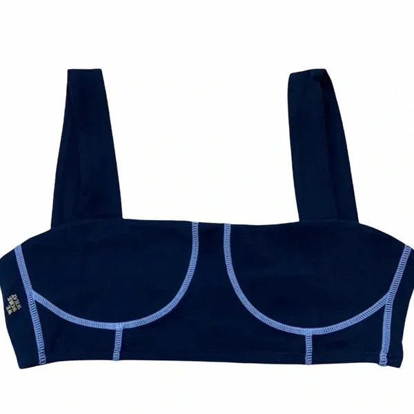NWT WeWoreWhat Black Corset Sports Bra Top Bralette XS Cropped Workout Top v6x - Image 5