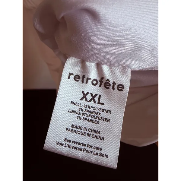 Retrofête Dress Women XXL White‎ Kai Dress Mini Ruched V-Neck Jersey NWT - Image 9