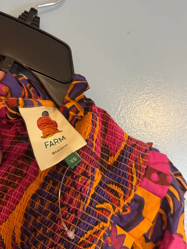 Farm Rio Smocked Cotton Peplum - Image 2