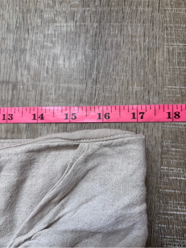 Abercrombie & Fitch Knotted Linen Mini Skirt Beige L Minimalist Coastal Neutral - Image 14