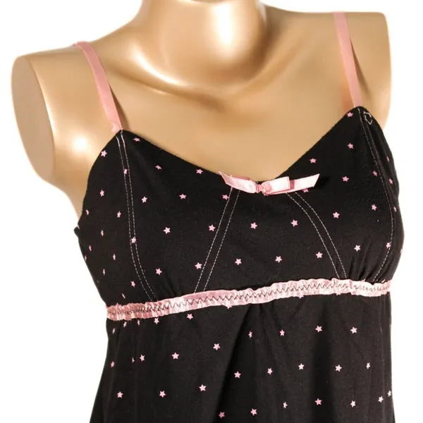 Joe Boxer Juniors Medium Black & Baby Pink Tank Top & Shorts Pajama Set - Image 3