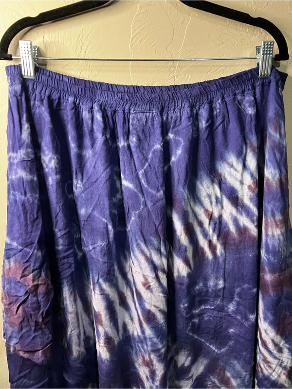 Dharma Trading Co Vintage Purple Tie Dye Tiered Asymmetrical Boho Midi Skirt - Image 7