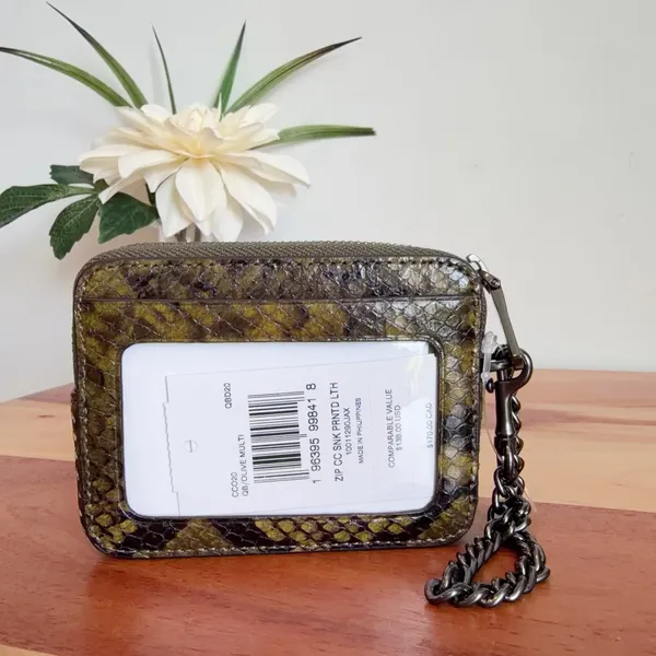 NWT Coach Snake Print Zip‎ Card Case - Image 2