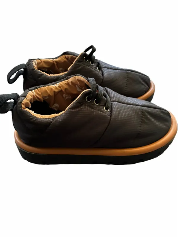 Women's Flufie Puffer Mini Slipper Boots Black Tan Size 6/36 - Image 4