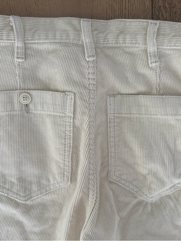 Brandy Melville Cream 100% Cotton Corduroy Flare Pants size Small - Image 10