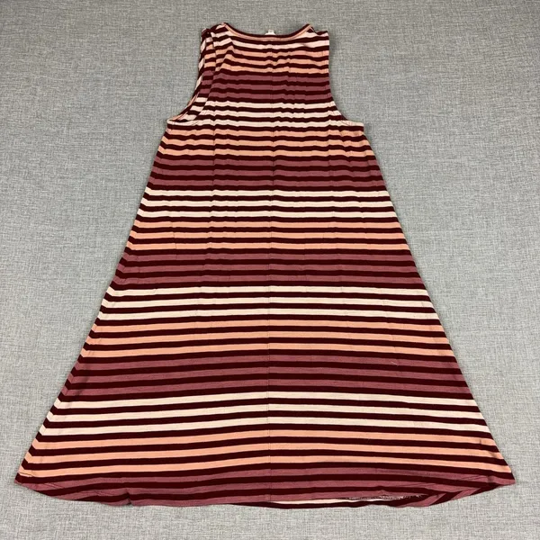 Madewell Tank Dress Womens M Red Striped Scoop Neck Jersey Knit Casual Summer - Image 2