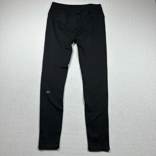 Alo Yoga Seamless High Waist Ribbed Leggings Black - Image 2