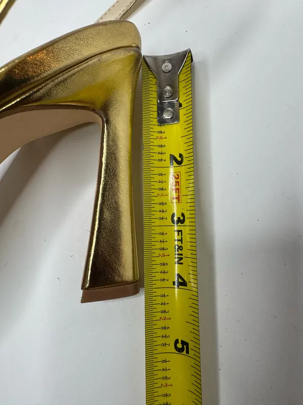 QIY Gold Metallic Stiletto Heels Women's Size 9 - Image 10