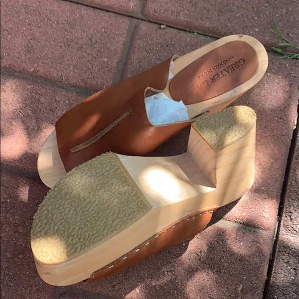 Wood bottom Gypsy clogs platform sandal NEW - Image 3