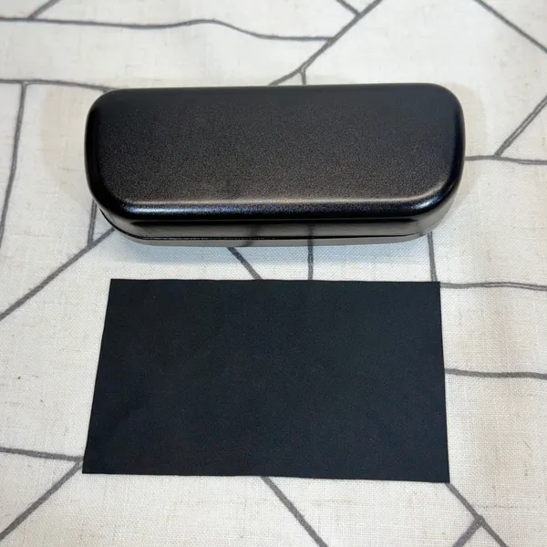 Coach Eyeglasses Case OS Black Hard Shell Clamshell with Cleaning Cloth - Image 2