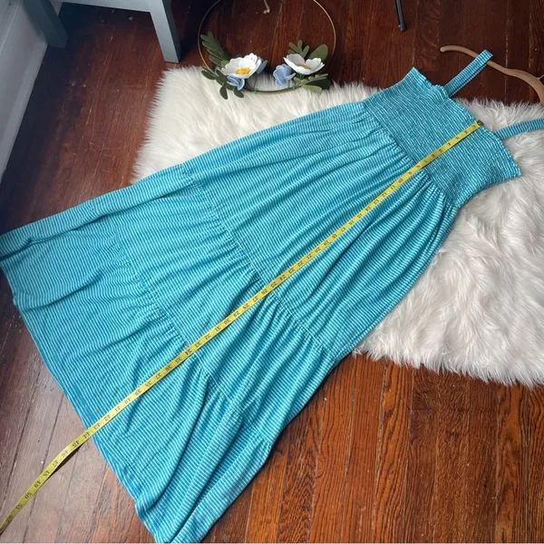 Easel Blue & White Striped Maxi Tiered Dress Summer - Image 8