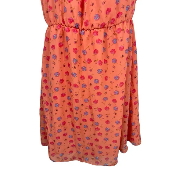 Delia’s Strapless Micro Floral Dress M Orange Blush Tube Mini Y2K Sheer NWT Flaw - Image 4