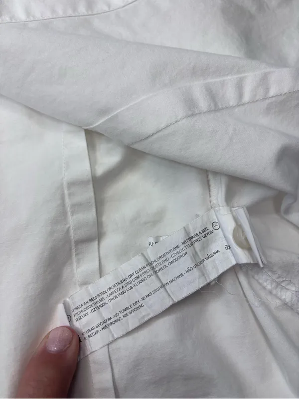 Lefties Zara Crisp White Short Cap Sleeve Button Down Cotton Blouse Size M MEX28 - Image 9