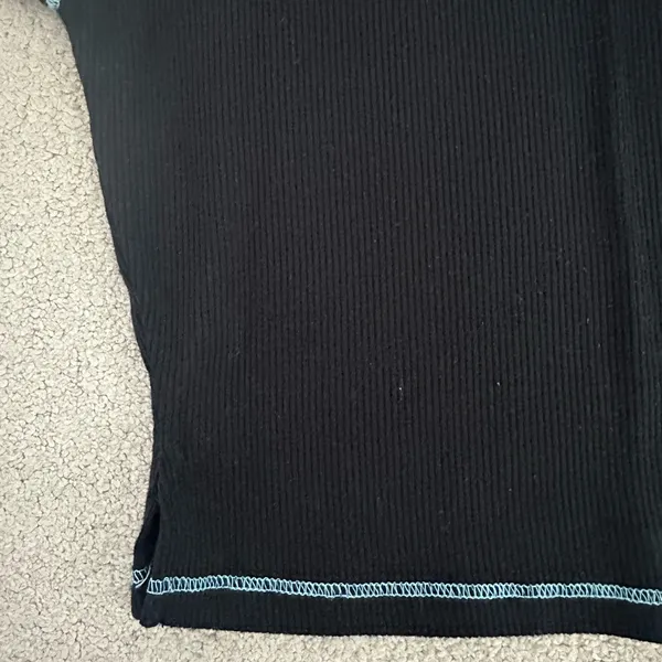 Princess Polly Black Ribbed Crop Top with Colorful Trim - Image 5