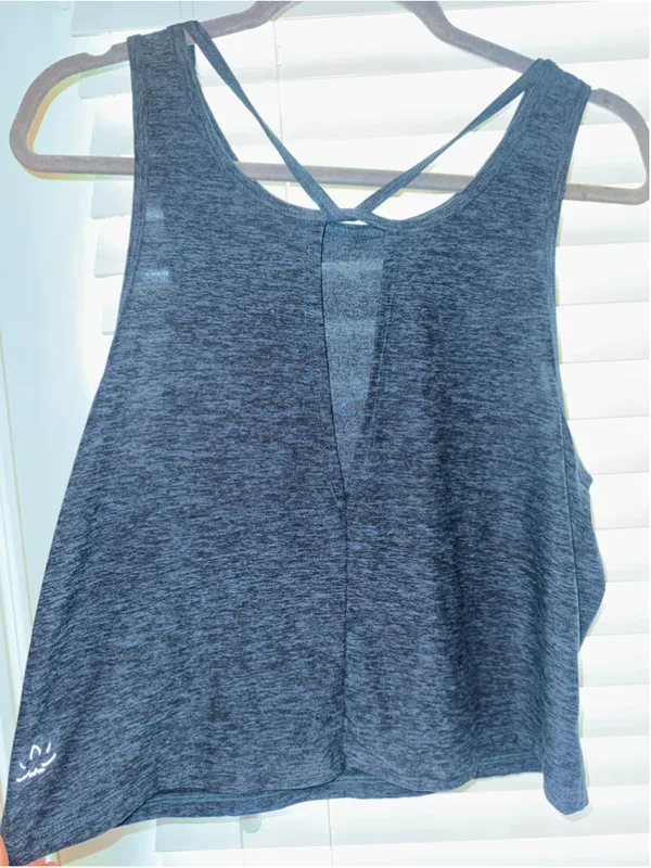 Beyond Yoga Tank Top XS Blue Black Heathered Athletic - Image 2