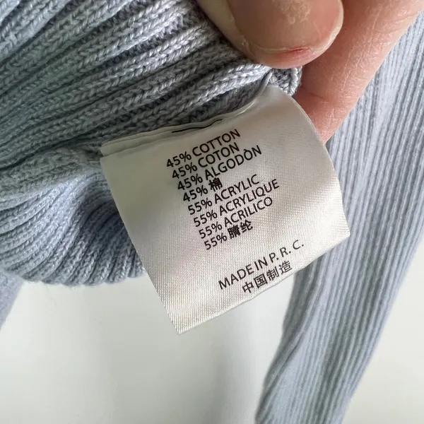 Brandy Melville Light Blue Ribbed Mock Neck Cropped Sweater MZH170 Womens OS‎ - Image 6