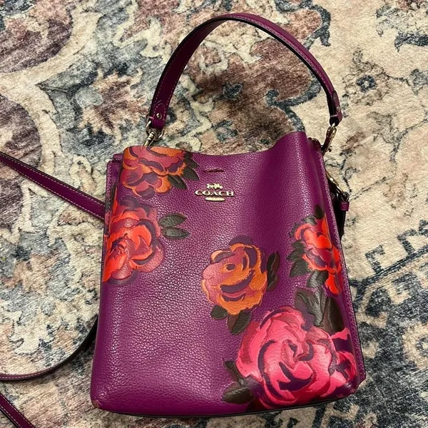 Coach Leather Mollie Bucket Bag 22 with Jumbo Floral Print - Image 3