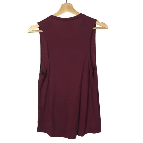 Boutique Meet Me At the Barre Burgundy‎ Red Graphic Muscle Tank Top S - Image 2