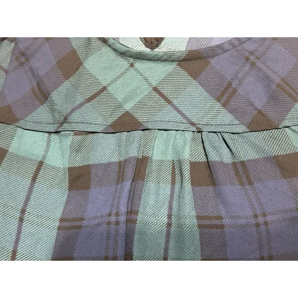 J.CREW Women’s XS Blue/Green Plaid Long Sleeve Blouse Preppy Office Holiday Top - Image 8