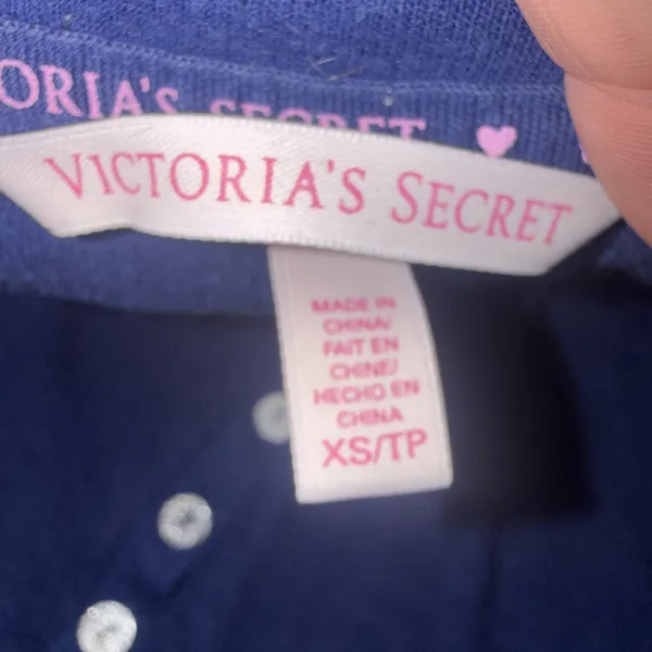 Vintage Victoria's Secret Henley‎ Ribbed Y2K Navy Thermal Long Sleeve Shirt XS - Image 10